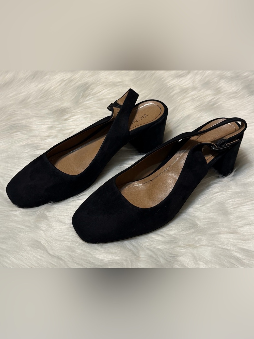 Vionic Nareen Black Suede Slingback Block Heel - Picture 5 of 9